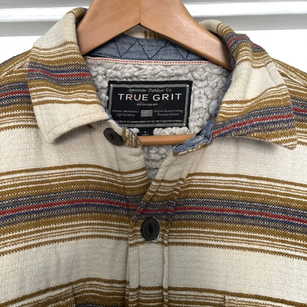 True Grit Men's Cotton Summit Shirt Sherpa Jacket Shacket Size S